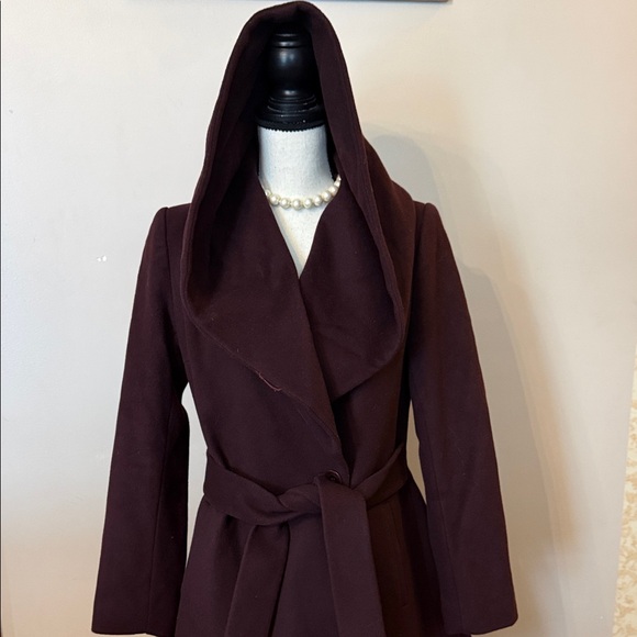 Trina Turk Jackets & Blazers - Trina Turk Hooded Swing Coat in Rich Burgundy
